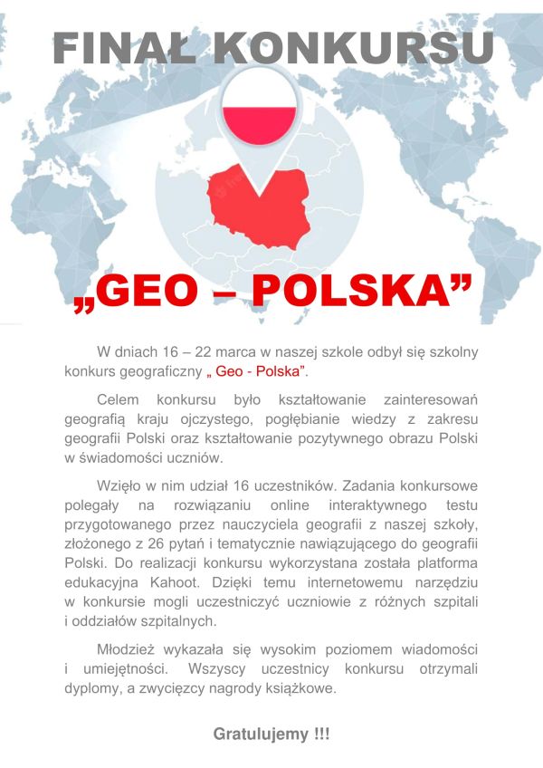 Finał szkolnego konkursu geograficznego-1 